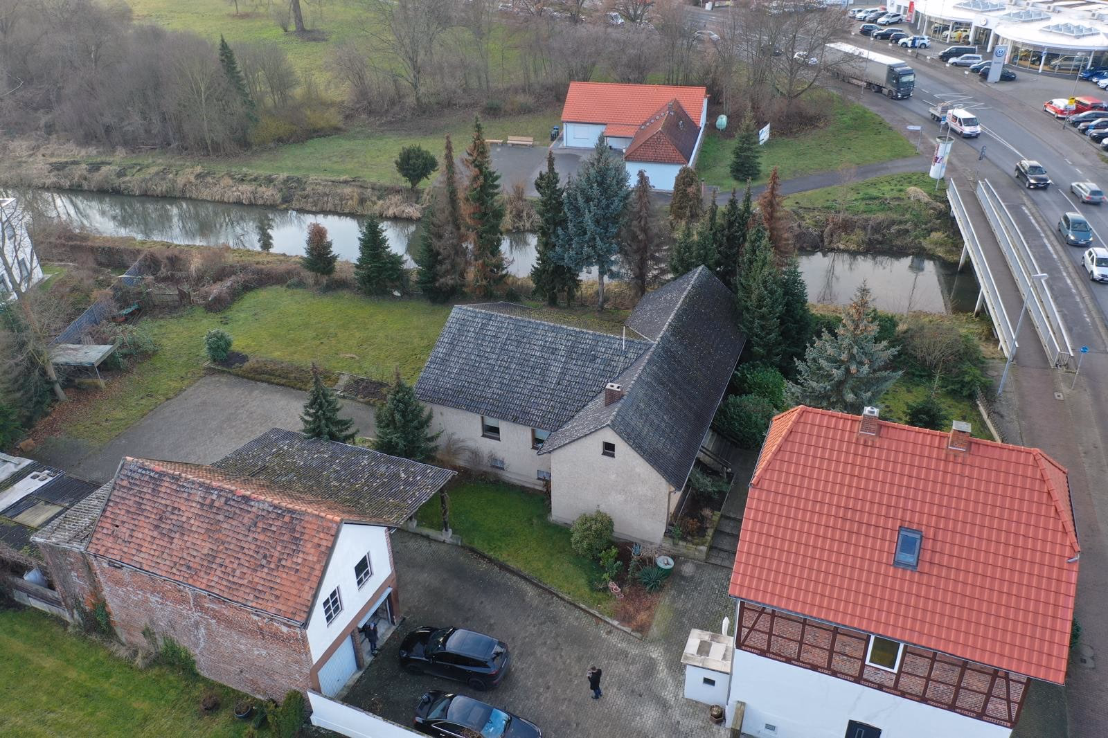 Luftaufnahme des Anwesens an der Helmstedter Straße 11