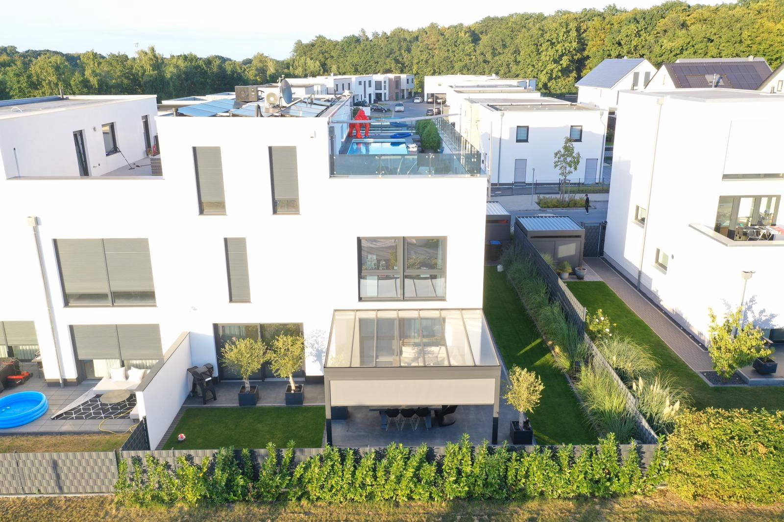 Drohnenansicht des Quartiers